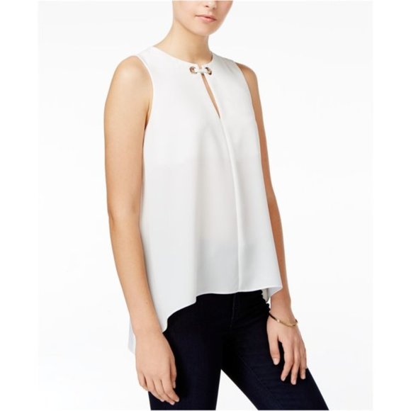 NWT - Rachel Roy Sleek Keyhole Pullover Blouse, Oyster Color - Picture 1 of 3